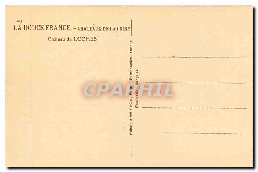 CPA La Douce France Chateaux de la Loire Chateau de Loches  — Rückseite