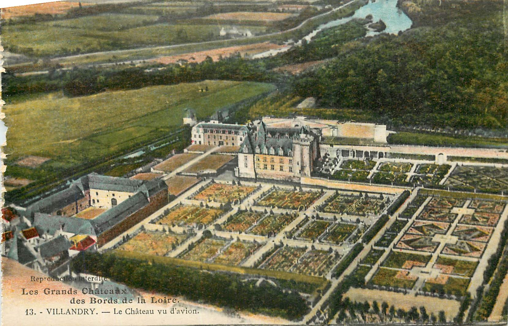 CPA Les Grands Chateaux des Bords de la Loire Villandry Le Chateau vu d'avion 