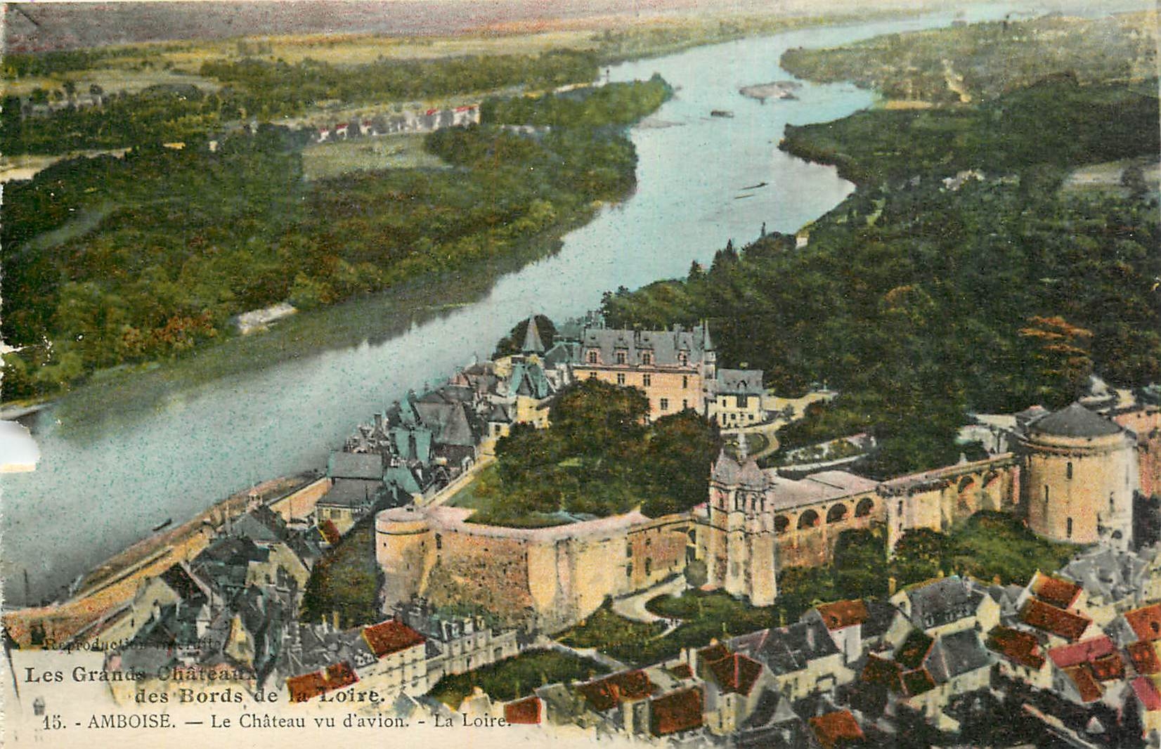 CPA Les Grands Chateaux des Bords de la Loire Amboise Le Chateau vu d'avion 
