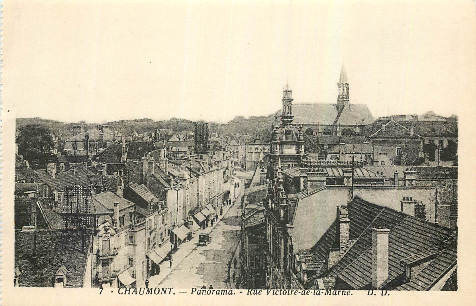 CPA Chaumont Panorama Rue Victoire de la Marne 