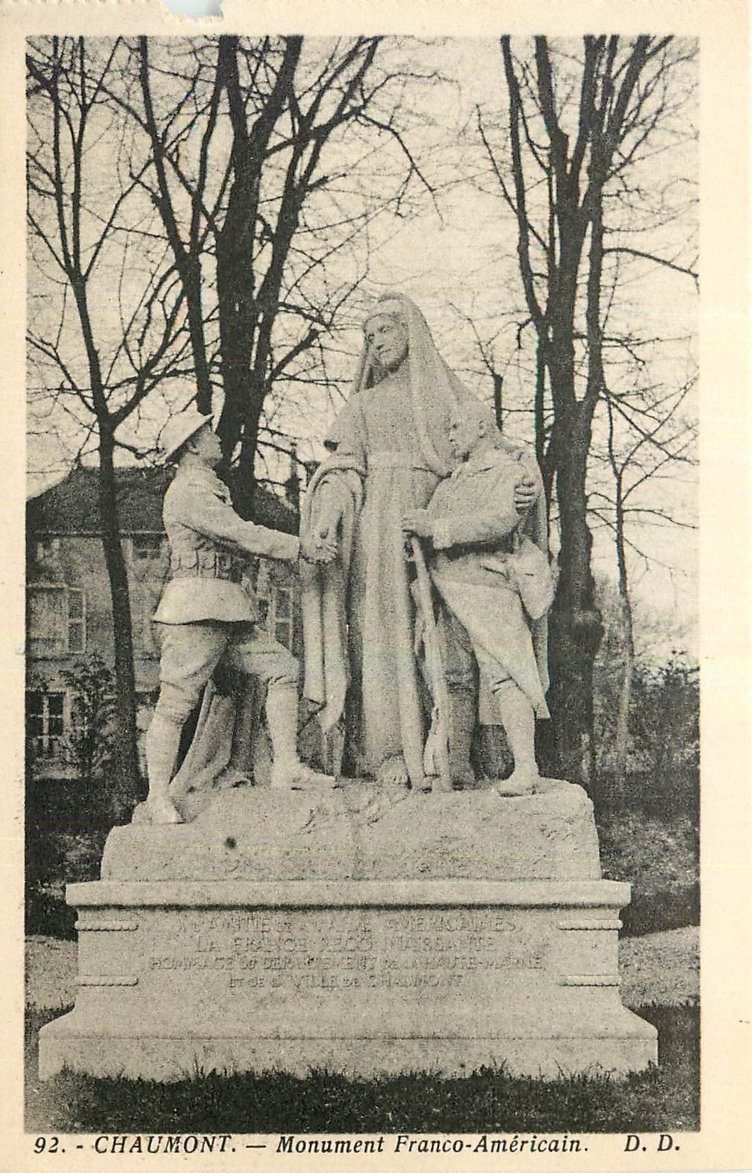 CPA Chaumont Monument Franco-Americain 