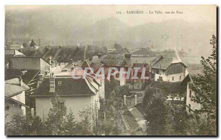 CPA Samoens La Ville vue du Parc 