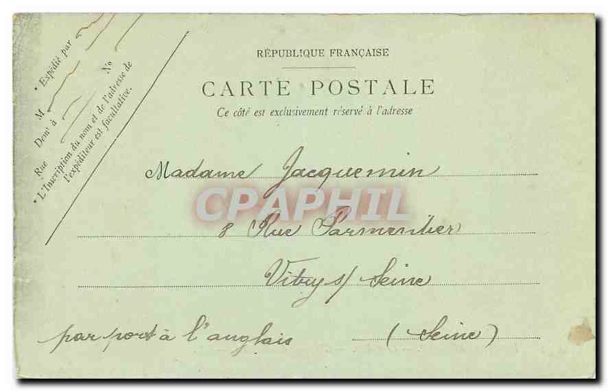 CPA Fontainebleau Le Palais l'Avenue des Cascades  — Rückseite
