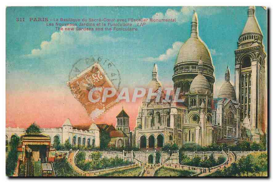 CPA Paris La basilique du Sacre Coeur avec l'Escalier Monumental 