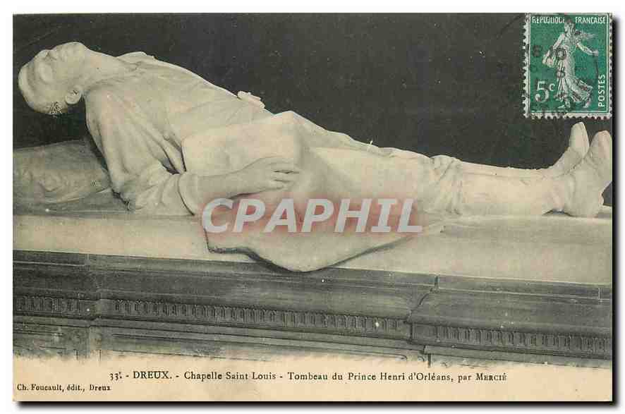 Dreux - Chapelle Saint-Louis - Tombeau du Prince Henri d'Orléans, par Mercié
