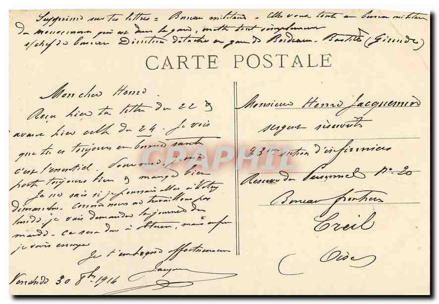 CPA Bordeaux Les Colonnes Rostrales  — Rückseite