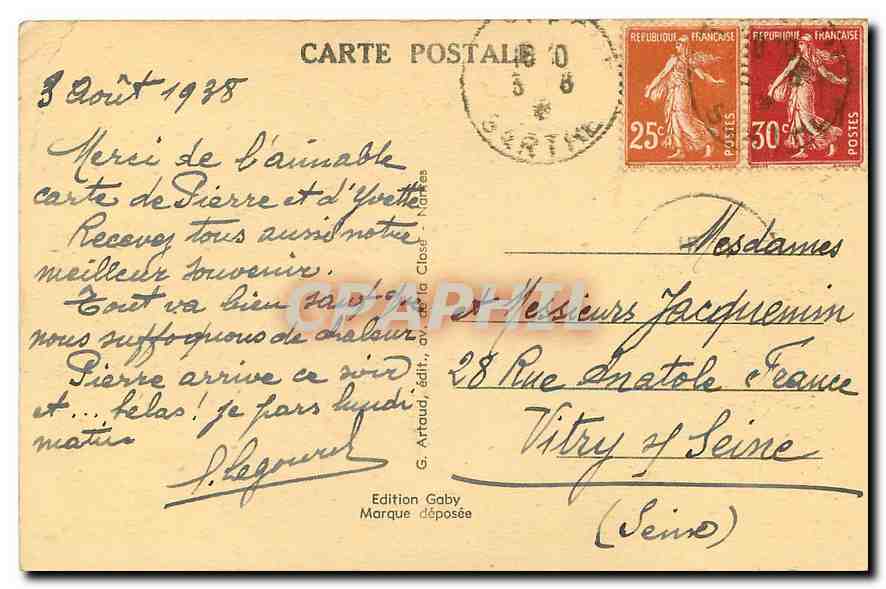 CPA La Fleche Sarthe La Cour d'honneur du Prytanee  — Rückseite