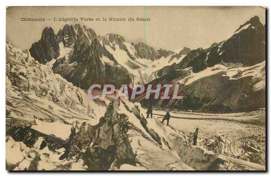 CPA Chamonix l'Aiguille Verte et le Glacier du Geant 