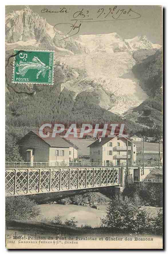 Glacier des Bossons — Pont de Piralotaz — Hôtel-Pension — Charnaux Frères & C°, Genève