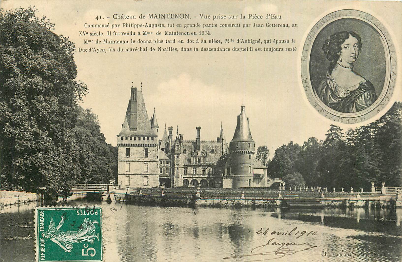Château de Maintenon — Vue prise sur la Pièce d'Eau — Éditeur Cli Foucault, série 41
