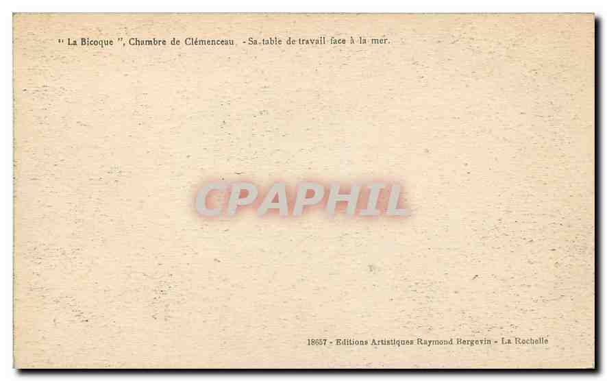 CPA La Bicoque Chambre de Clemenceau Sa Table de travail face a la mer  — Back
