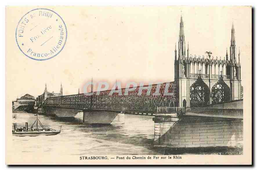 CPA Strasbourg Pont du Chemin de Fer sur la Rhin 