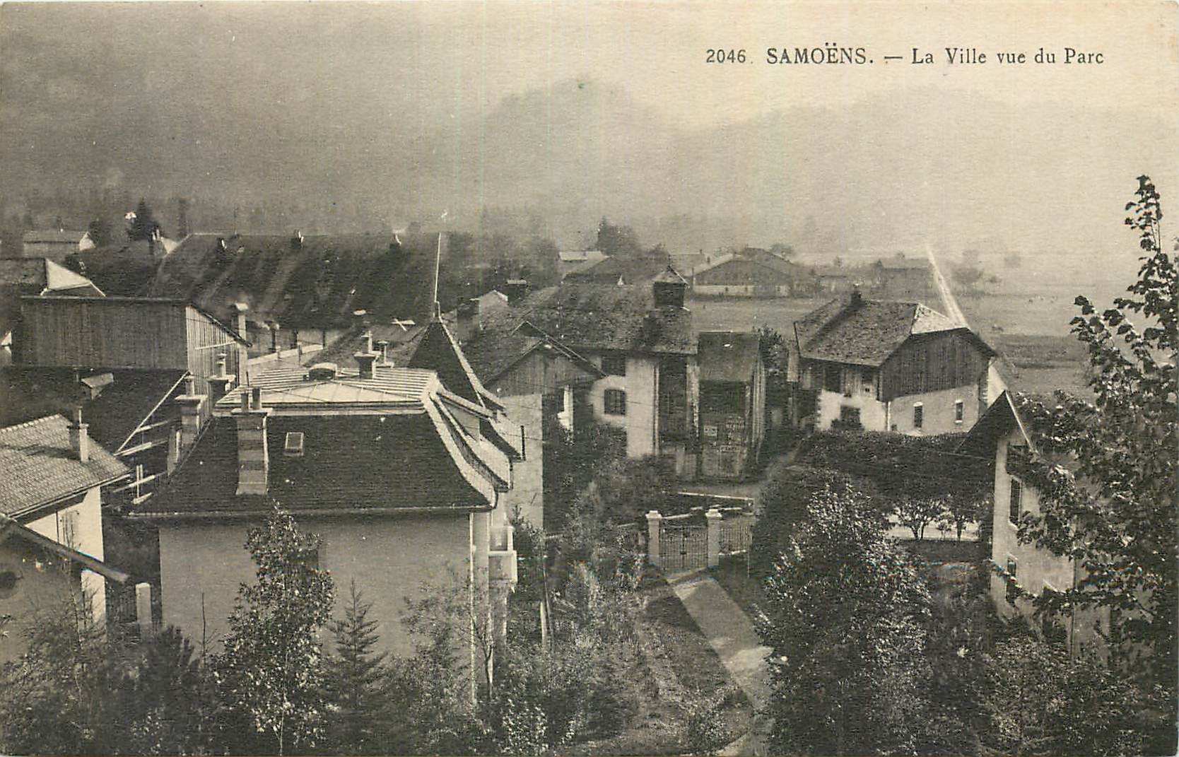 CPA Samoens La Ville vue du Parc 