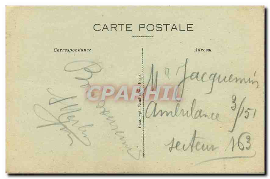 CPA Albert l'Eglise La Place La Rue Militaria — Rückseite