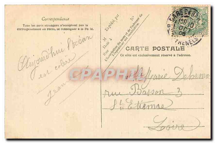 CPA Biarritz pittoresques Cote des Basques et Chaine des Pyrenees  — Verso
