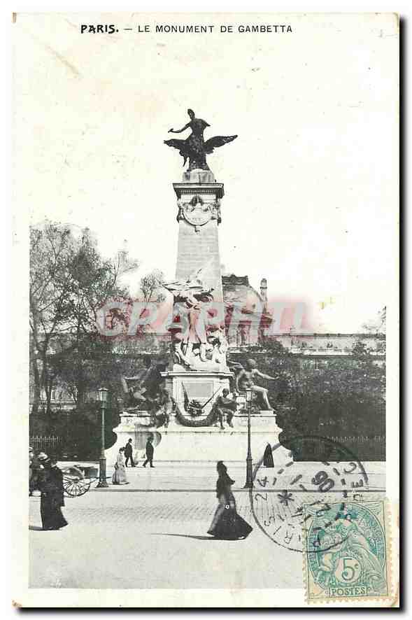 CPA Paris Le Monument de Gambetta 