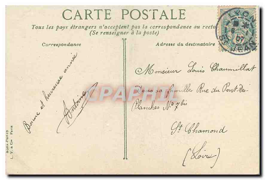 CPA Lyon l'Homme de la Roche  — Verso