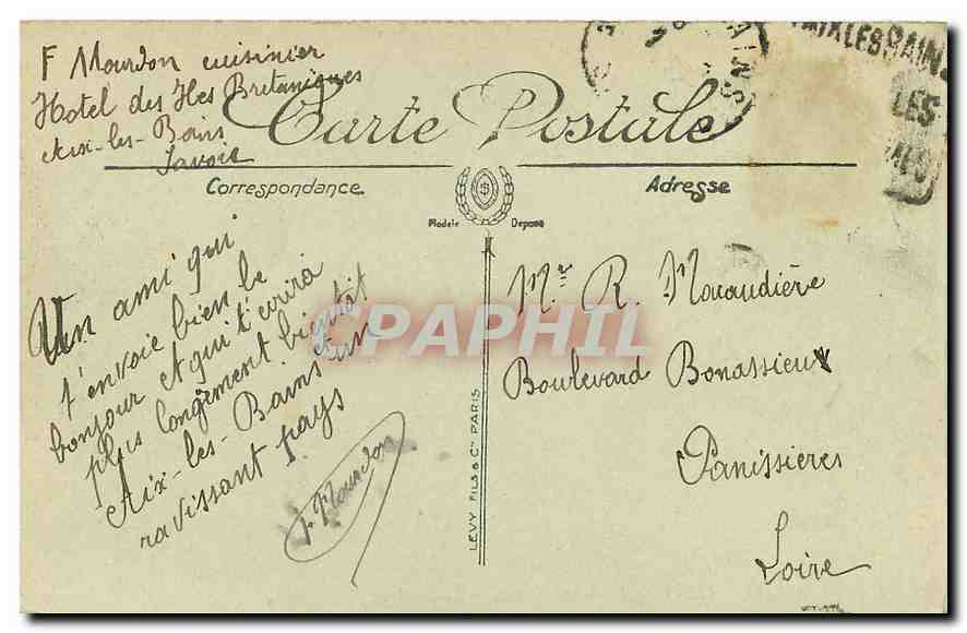 CPA Aix les Bains Le Grand Cercle  — Rückseite
