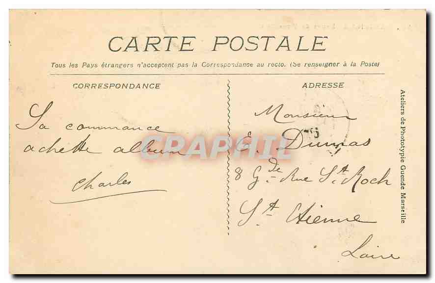 CPA Marseille Entree de Vieux Port Bateaux — Verso