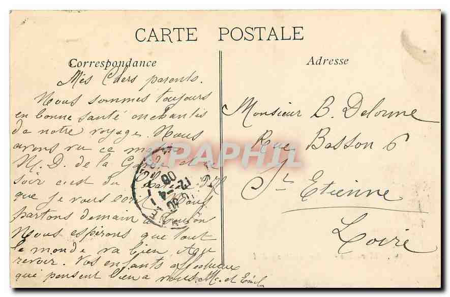 CPA Marseille Le Chateau d'If Bateaux — Verso