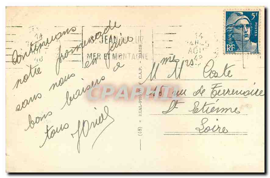 Pau. Le Château — CPA PHIL n°9 — éditeur C.A.P. — Rückseite