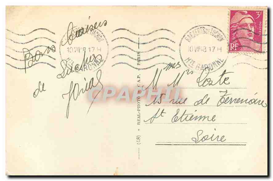 CPA Luchon Le Casino Municipal L'entree — Verso