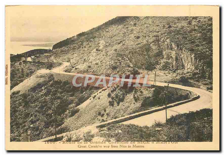 CPA Route de la Grande Corniche de Nice a Menton 