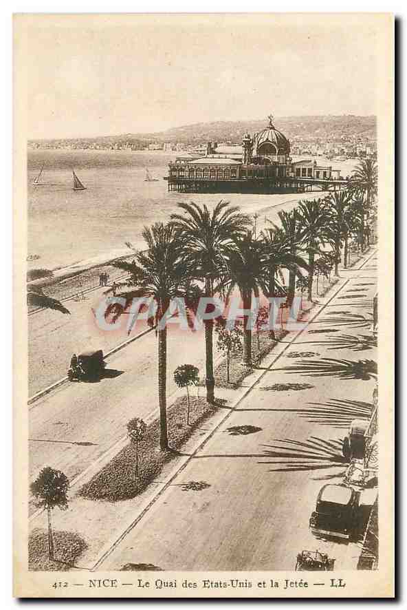 CPA Nice Le Quai des Etats Unis et la Jetee 