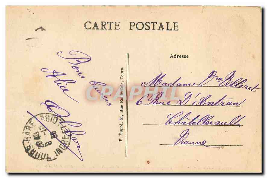 CPA Tours I et L Jardin des Prebendes  — Rückseite
