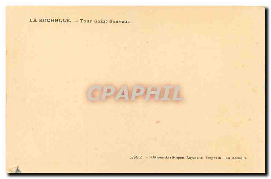 CPA La Rochelle Tour Saint Sauveur  — Verso