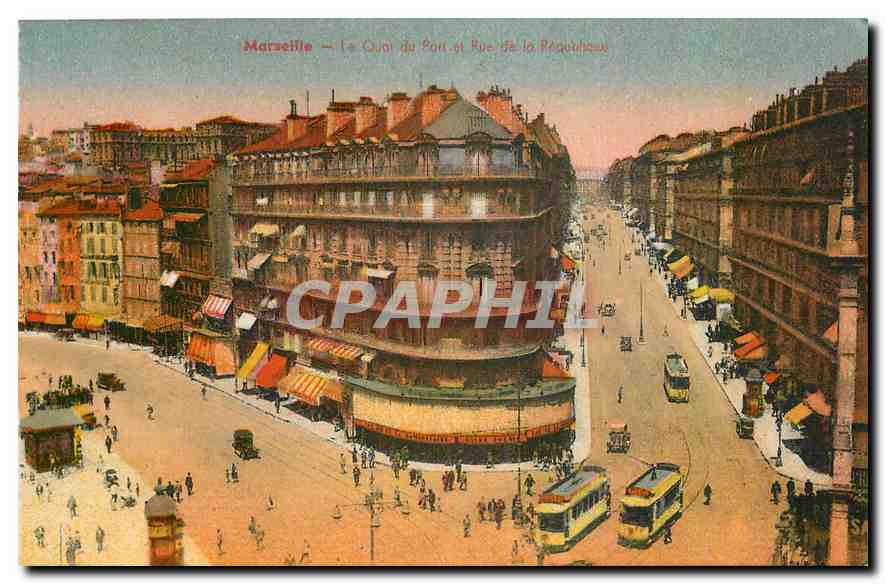 CPA Marseille Le Cour du Port et Rue 