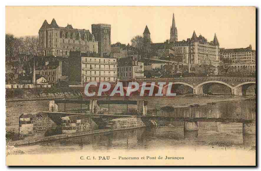 CPA Pau Panorama et Pont de Jurancon 