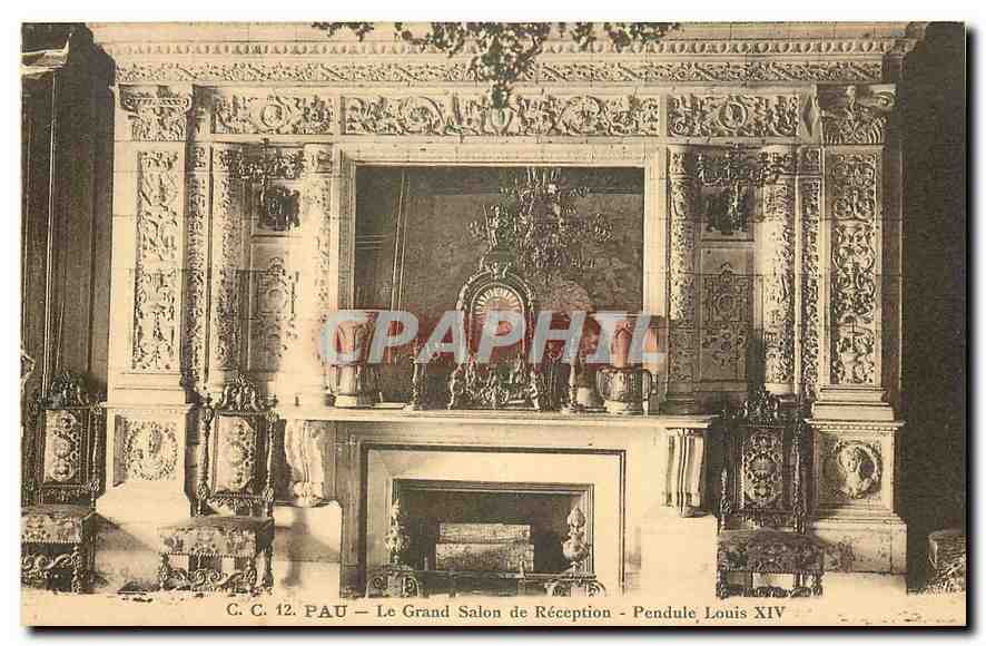 CPA Pau Le Grand Salon de Reception Pendule Louis XIV 