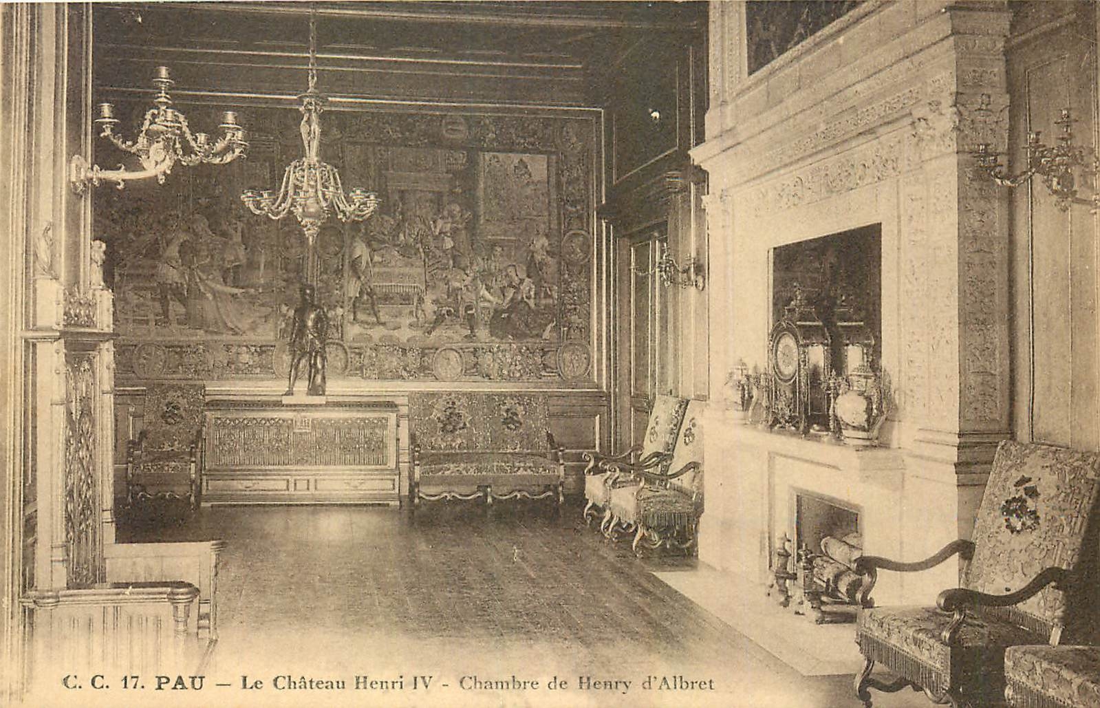 CPA Pau Le Chateau Henri IV Chambre de Henry d'Albert 
