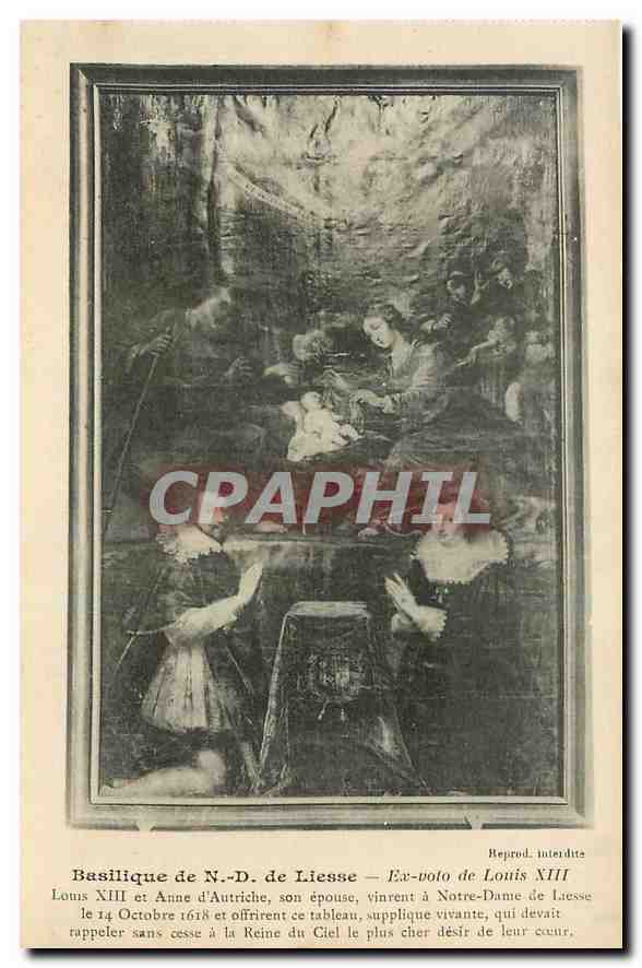 CPA Basilique de N D de Liesse Ex voto de Louis XIII 