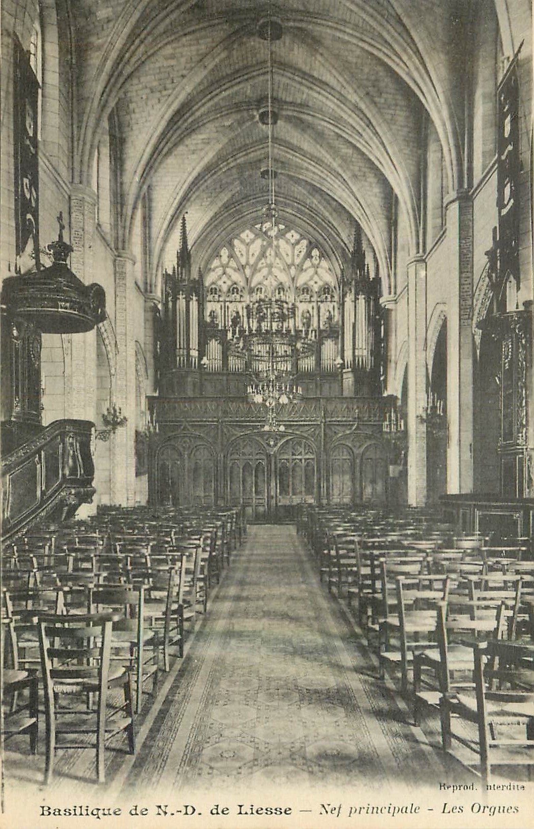 CPA Basilique de N D de Liesse Nef Proncipale Les Orgnes 