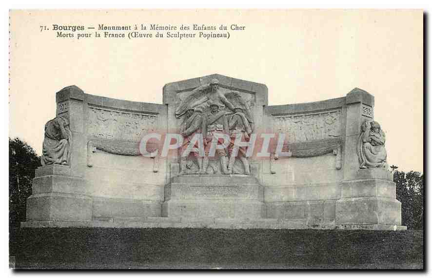 CPA Bourges Monument a la Memoire des Enfants du Cher Mort piur la France 