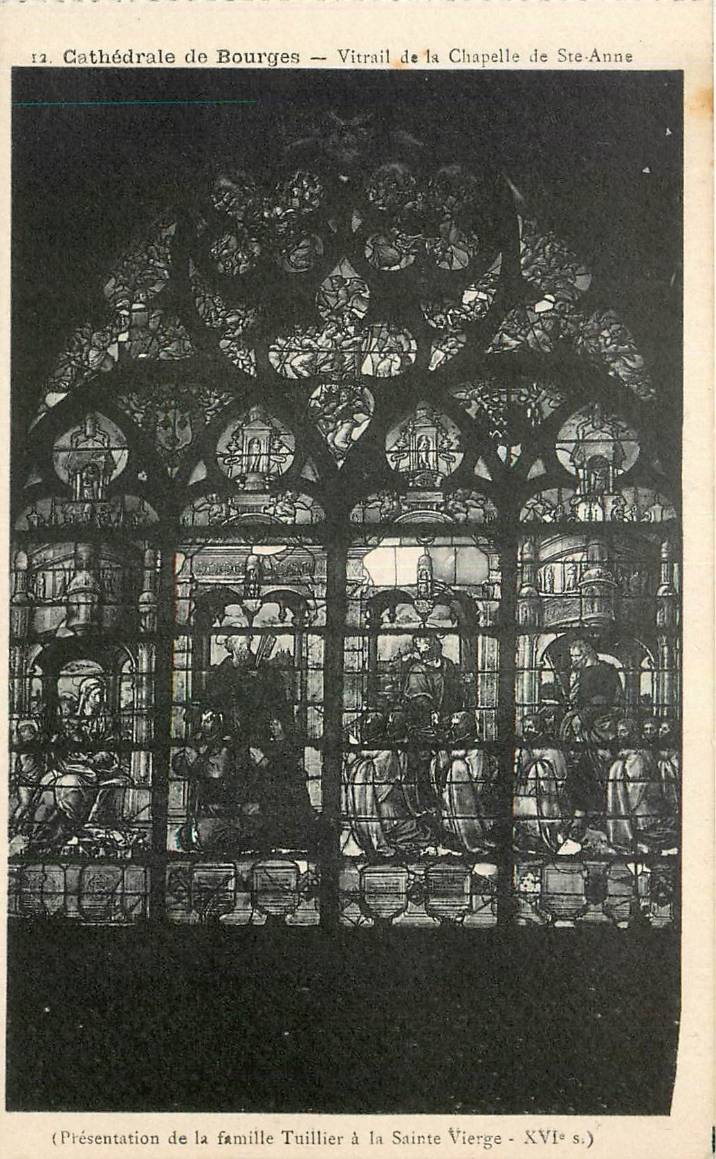 CPA Cathedrale de Bourges Vitrail de la Chapelle de Ste Anne 
