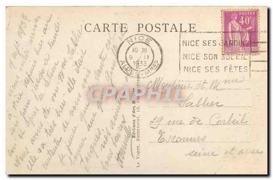 CPA La Cote d'Azur Nice Promenade des Anglais et Jetee Promenade  — Rückseite