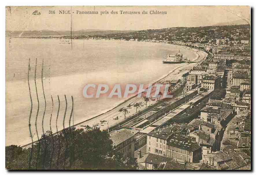 CPA Nice Panorama pris des Terrasses du Chateau 