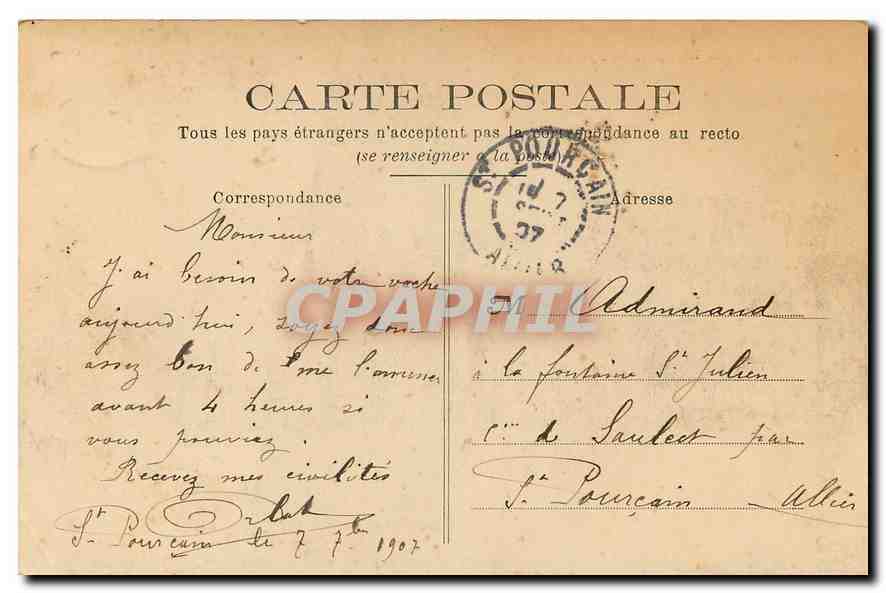 CPA Paris L'Arc de Triomphe Place du Carrousel  — Rückseite