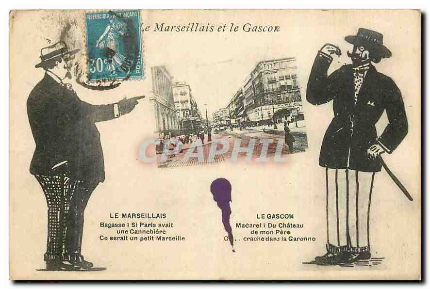 CPA Le Marseillais et le Gascon Le Marseillais Le Gascok  