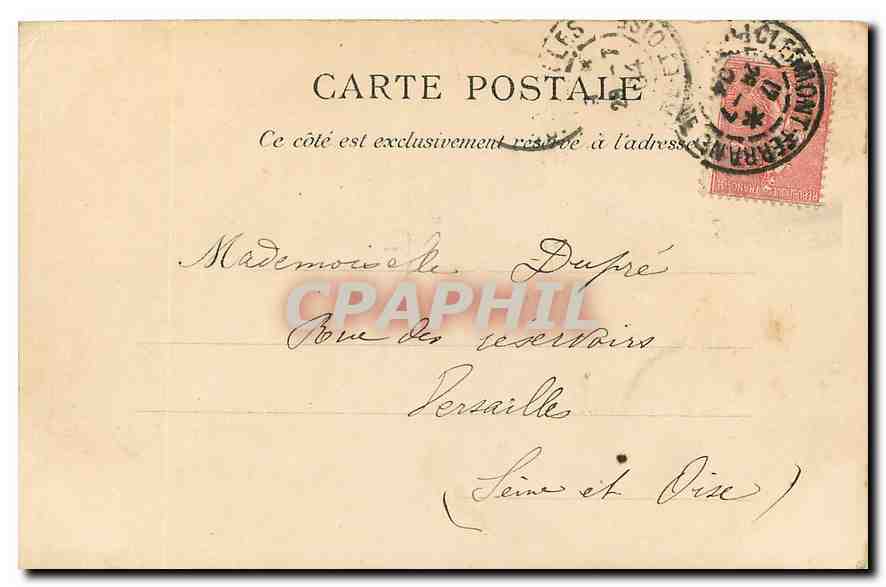 CPA Vichy Le Casino  — Verso