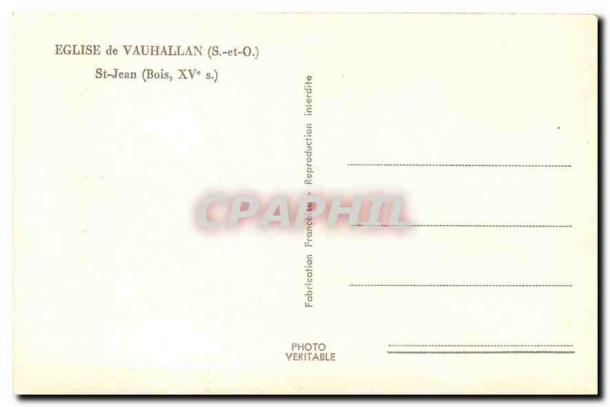 CPA Eglise de Vauhallan S et O  — Rückseite
