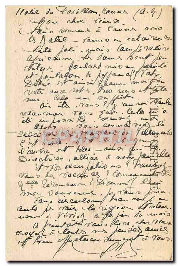 CPA La Cote d'Azur Cannes Vue generale prise de la Californie  — Verso