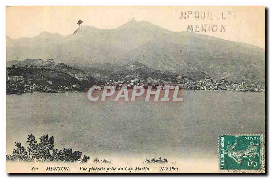 CPA Menton Vue generale prise du Cap Martin 