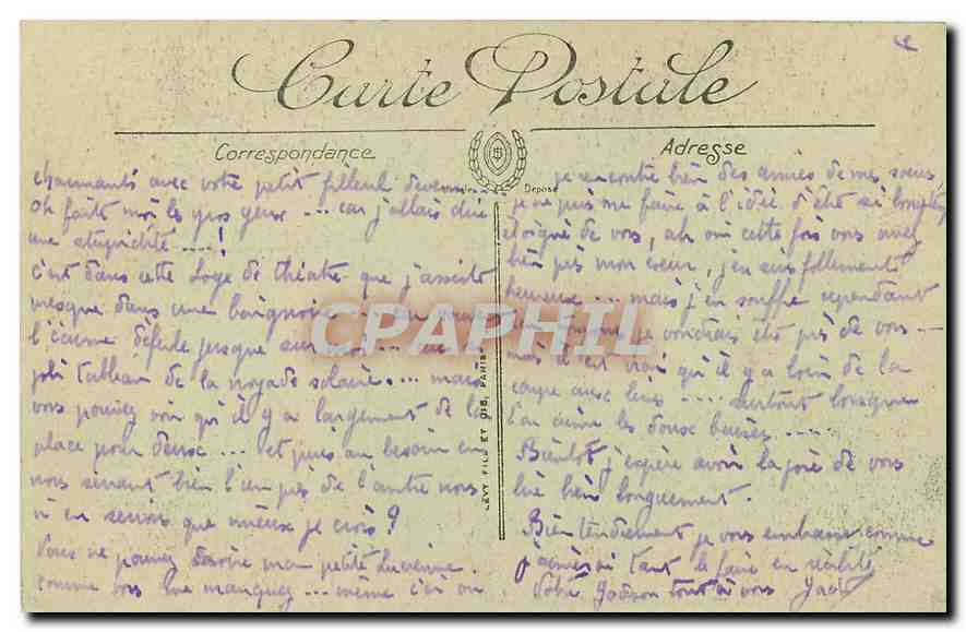 CPA Biarritz La Loge de Theatre  — Rückseite