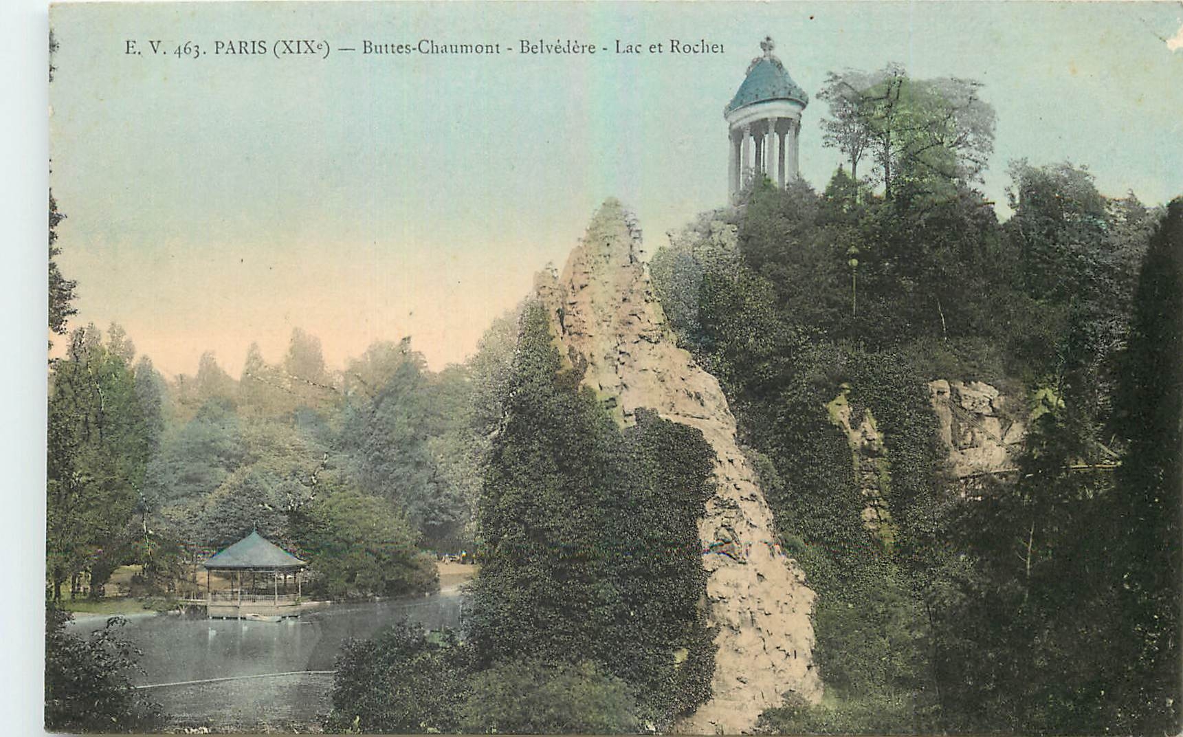 CPA Paris Battes Chaumont Belvedere Lac et Rochet 