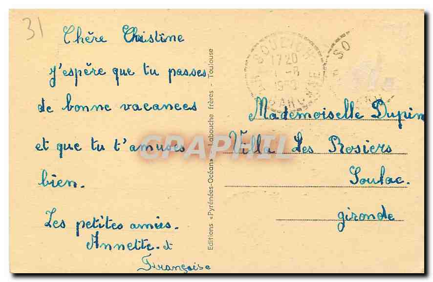 CPA Les Pyrenees centrales Saint Bertrand de comminges La Chapelle du Bas et la cathedrale  — Rückseite