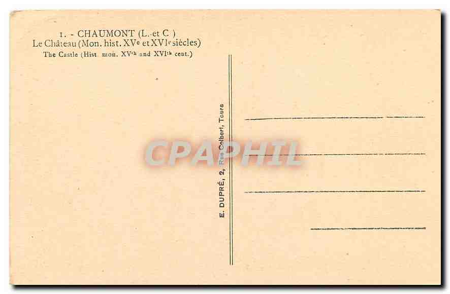 CPA Chaumomt L et C Le Chateau Mon hist  — Rückseite